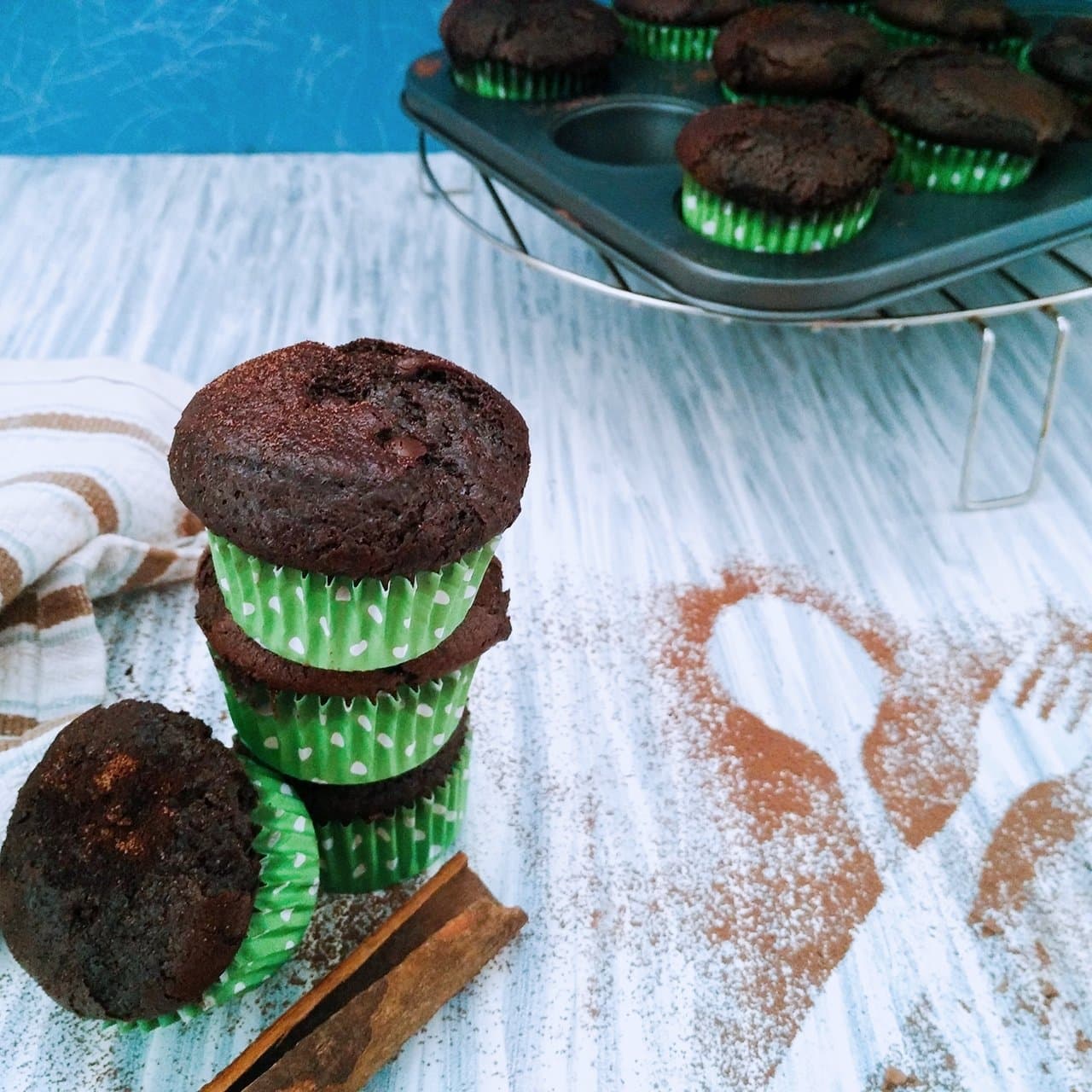 Whole Wheat Chocolate Cinnamon Cupcakes